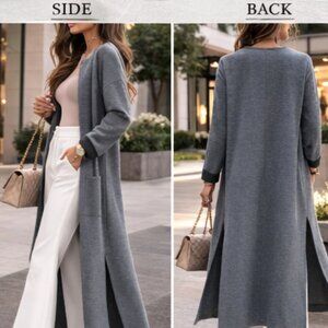 NWT Tahari Premium Quality Merino Wool Longline Cardigan Duster Sweater